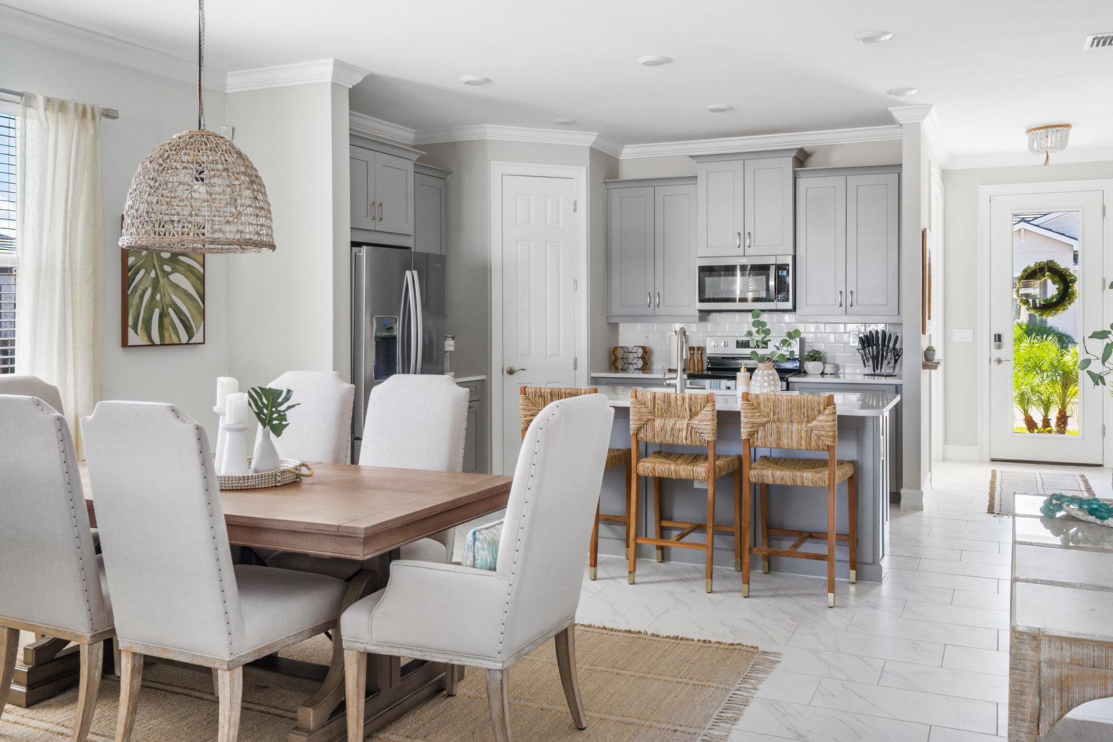Open-plan kitchen and dining